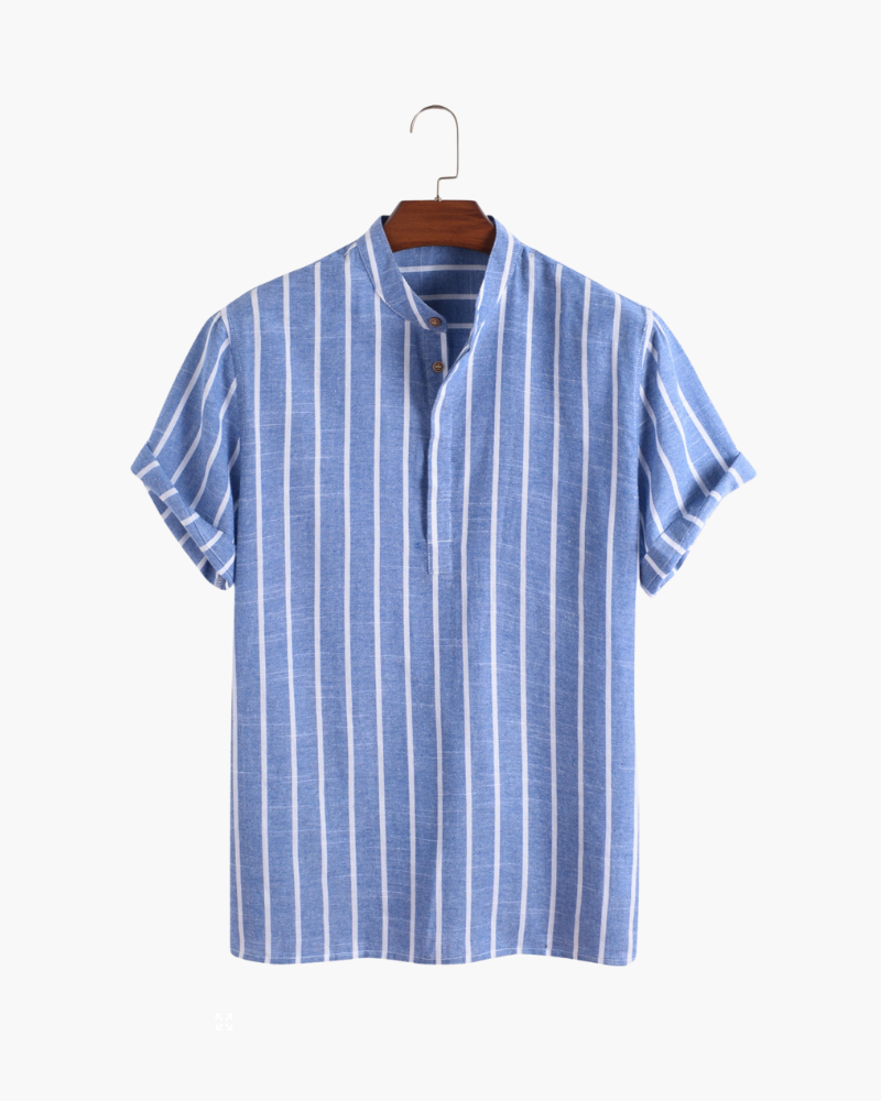Camicia Uomo a Righe Senza Colletto