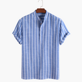 Camicia Uomo a Righe Senza Colletto
