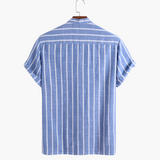 Camicia Uomo a Righe Senza Colletto