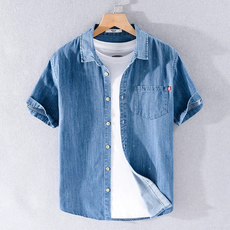 Camicia Jeans Alessandro Pietra 100% Cotone