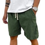 Shorts Calvin in Velluto a Coste con Cordino