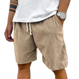 Shorts Calvin in Velluto a Coste con Cordino