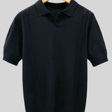 Polo in Maglia Effetto Seta Ghiacciata Bianca