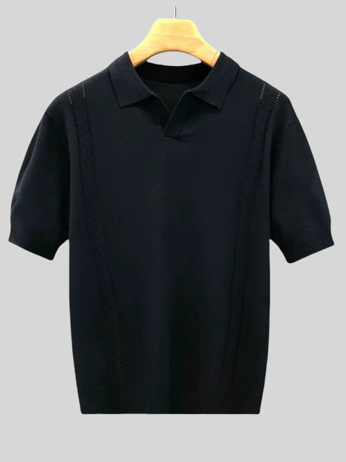 Polo in Maglia Effetto Seta Ghiacciata Bianca