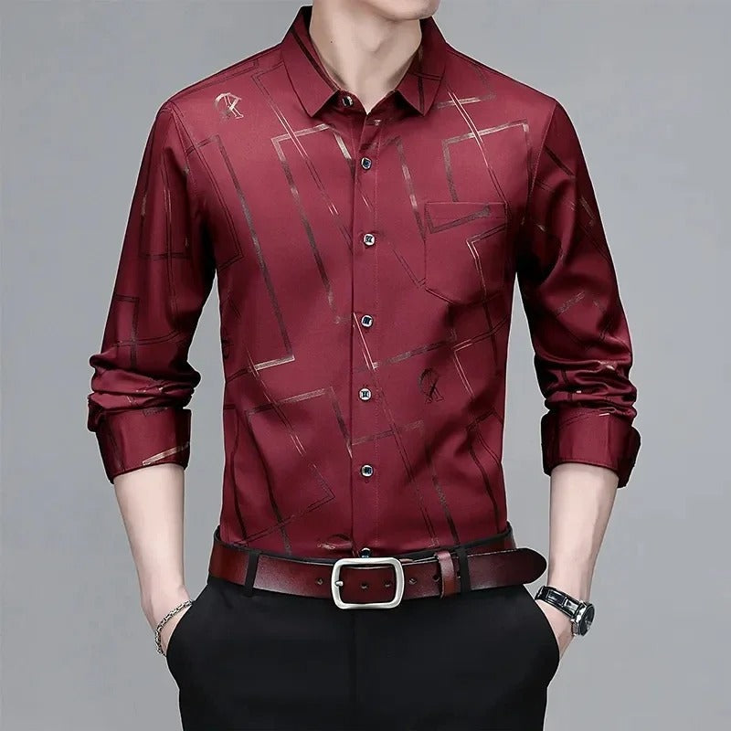 Camicia Stampata Antipiega