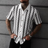 Camicia in Maglia a Righe Quadrettate Vintage