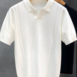 Polo in Maglia Effetto Seta Ghiacciata Bianca