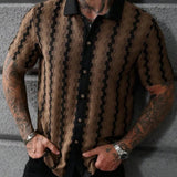 Camicia in Maglia a Righe Quadrettate Vintage