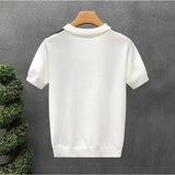 Polo in Maglia a Righe con Zip