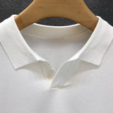 Polo in Maglia Effetto Seta Ghiacciata Bianca