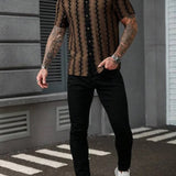 Camicia in Maglia a Righe Quadrettate Vintage