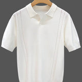 Polo in Maglia Effetto Seta Ghiacciata Bianca