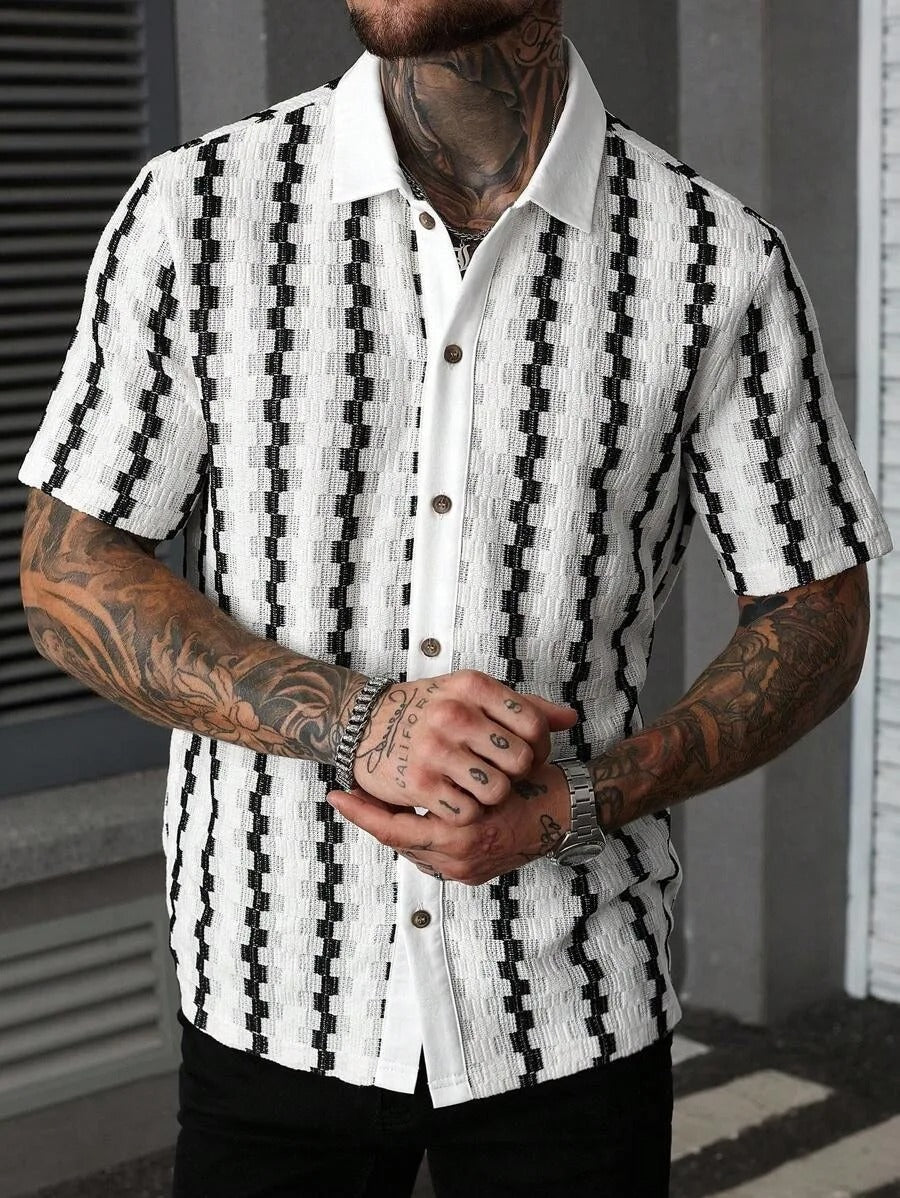 Camicia in Maglia a Righe Quadrettate Vintage