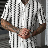 Camicia in Maglia a Righe Quadrettate Vintage