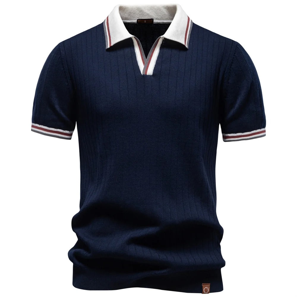 Polo Old Money con Colletto a Contrasto