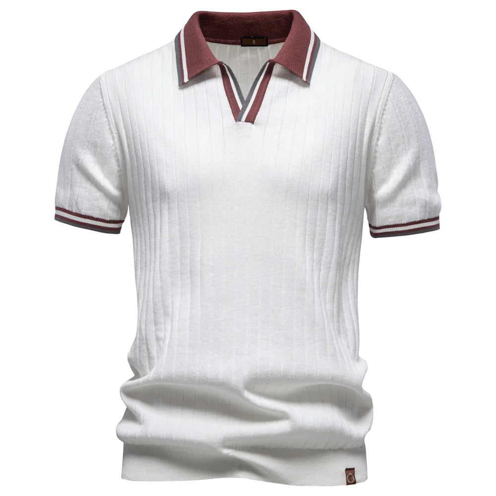 Polo Old Money con Colletto a Contrasto